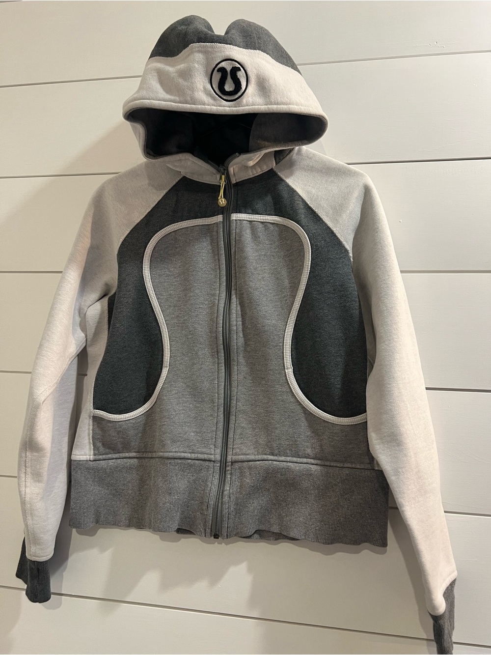 Y2K Vintage Lululemon Scuba Hoodie Full Zip Colorblock Fleece Size 10 Medium